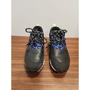Steve Madden Cliff Platform Heel Sneakers Neon Black Blue Leopard womens Sz 8